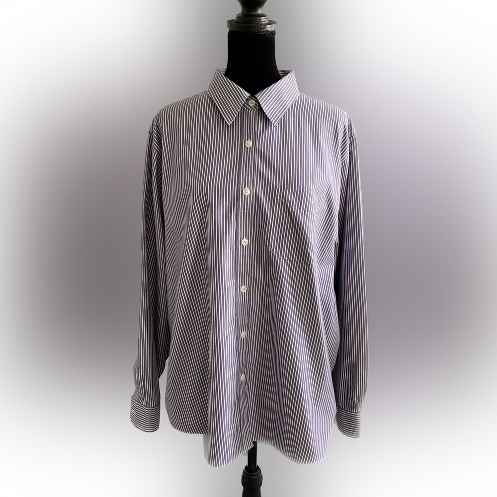 L.L. Bean Striped Oxford Button Up Shirt - Size 1X